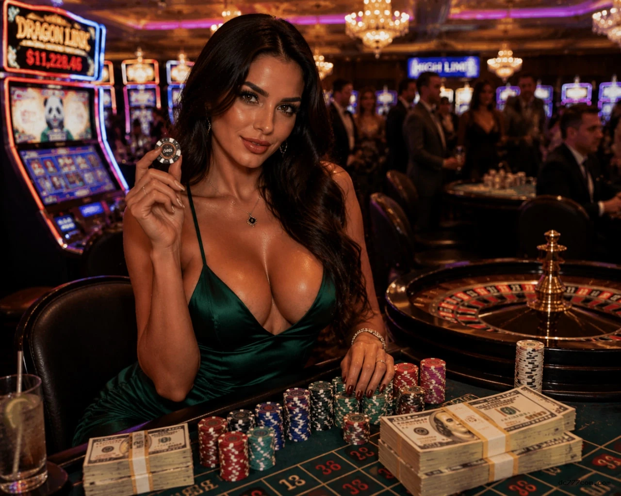 Imagem promocional do cassino online da Dc777.com mostrando jogos ao vivo